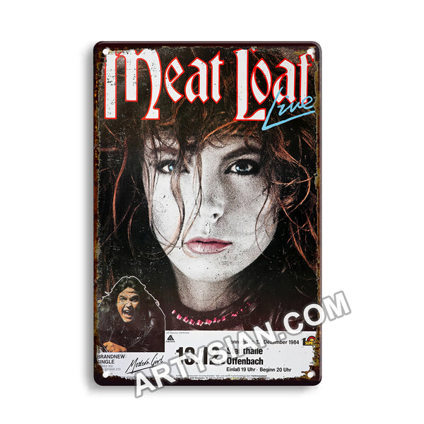 ARTYSIAN Meatloaf, Offenbach 1987- Metal Sign 30X20cm