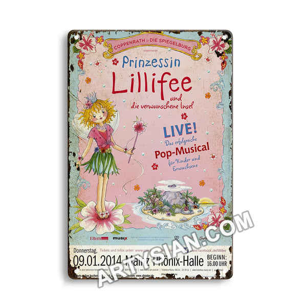 ARTYSIAN Prinzessin Lillifee - Pop Musical, Mainz 2014 - Konzertplakat-Metal Sign 30X20cm