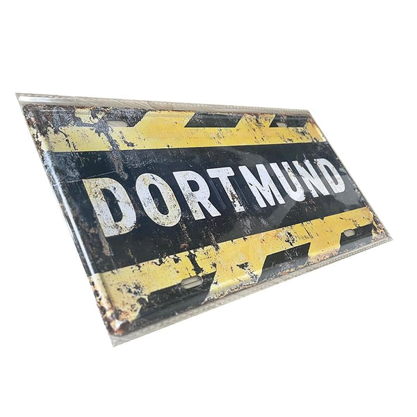 Vintage Dortmund Metal Sign – 30x15cm Retro City Tin Plate Wall Decor for Bar, Garage, Home, Man Cave – Industrial Style Wall Art
