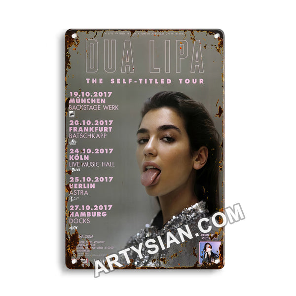 ARTYSIAN Dua Lipa - The Self - Titled Tour, Tour Dates 2017 Metal Sign 30X20cm