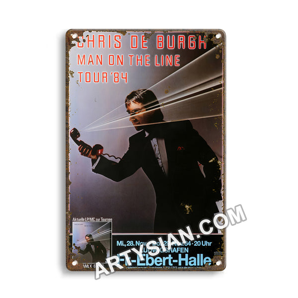 ARTYSIAN Chris de Burgh, Ludwigshafen 1984 Metal Sign 30X20cm