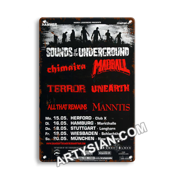ARTYSIAN Sounds of the Underground - Girls Aloud, Tour 2006 - Konzertplakat-Metal Sign 30X20cm