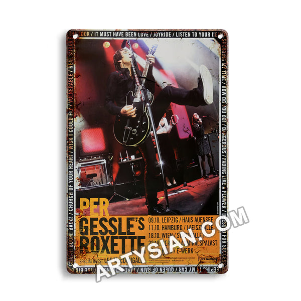 ARTYSIAN Per Gessle`s Roxette - Good Karma, The Tour 2018 - Konzertplakat-Metal Sign 30X20cm