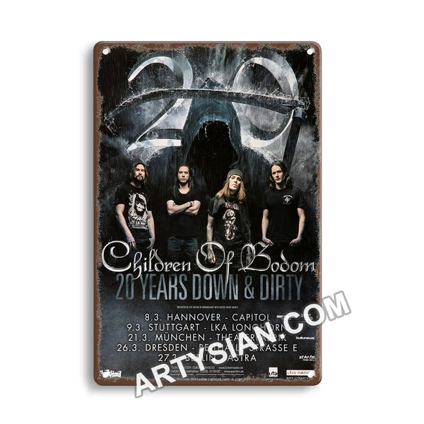 ARTYSIAN Children Of Bodom - 20 Years Down & Dirty, Tour 2017 - Konzertplakat Metal Sign 30X20cm