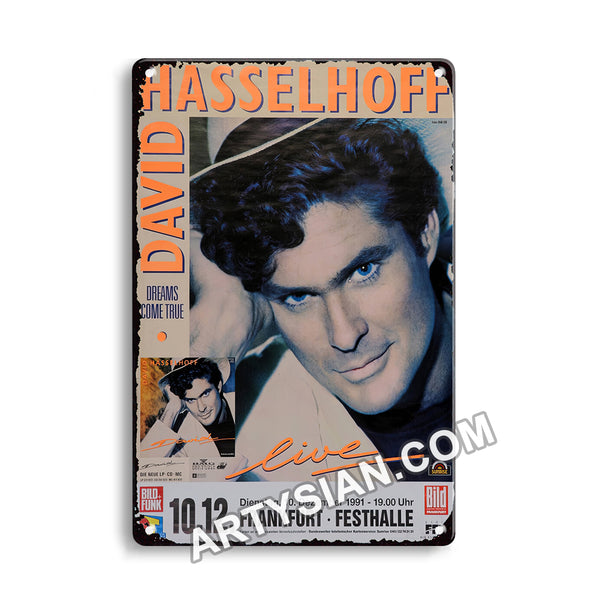 ARTYSIAN David Hasselhoff - Live In Germany, Frankfurt 1991Metal Sign 30X20cm
