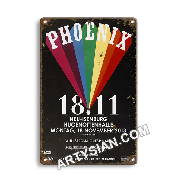 ARTYSIAN Phoenix - Entertainment , Neu-Isenburg & Frankfurt 2013 - Konzertplakat-Metal Sign 30X20cm
