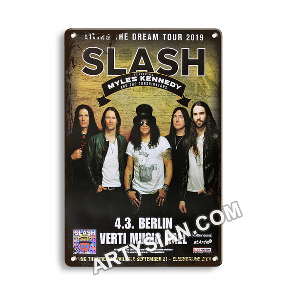 ARTYSIAN Slash - Living The Dream, Berlin 2019 - Konzertplakat-Metal Sign 30X20cm