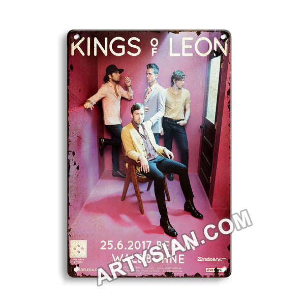ARTYSIAN Kings Of Leon - Walls, Berlin 2017 - Konzertplakat- Metal Sign 30X20cm