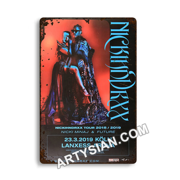 ARTYSIAN Nicki Minaj & Future - Nickihndrxx, Köln 2019 - Konzertplakat-Metal Sign 30X20cm