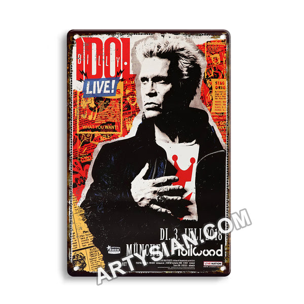 ARTYSIAN Billy Idol - Revitalized, München 2018 - KonzertplakatMetal Sign 30X20cm