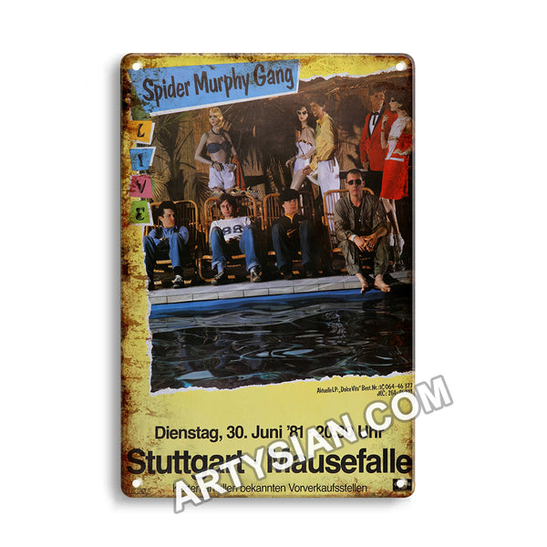 ARTYSIAN Spider Murphy Gang - Dolce Vita, Stuttgart 1981-Metal Sign 30X20cm