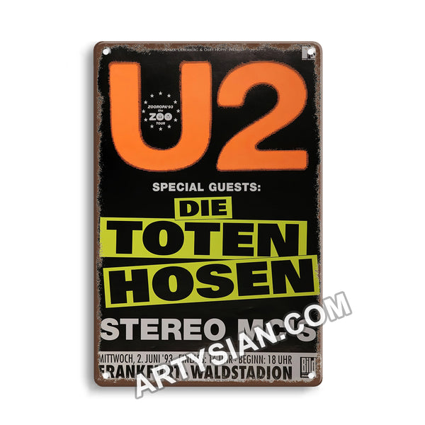 ARTYSIANU 2 & Die Toten Hosen & - Srereo MC´S, Frankfurt 1993-Metal Sign 30X20cm