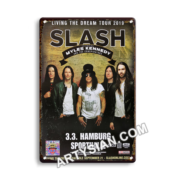 ARTYSIAN Slash - Living The Dream, Hamburg 2019 - Konzertplakat-Metal Sign 30X20cm