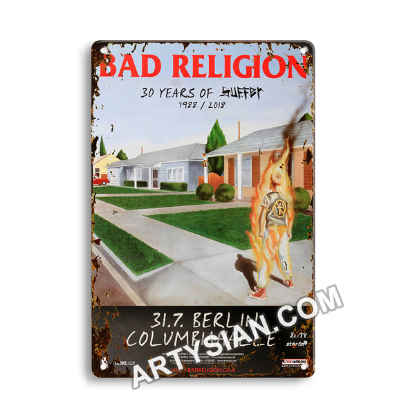 ARTYSIAN Bad Religion - 30 Yeary Of Suffer, Berlin 2018 - Konzertplakat Metal Sign 30X20cm