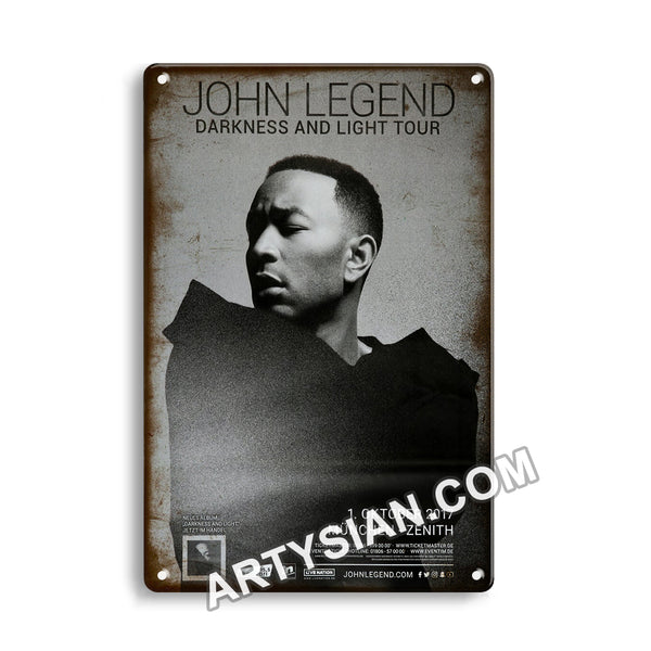 ARTYSIAN John Legend - Darkness And The Light Tour, München 2017 Metal Sign 30X20cm