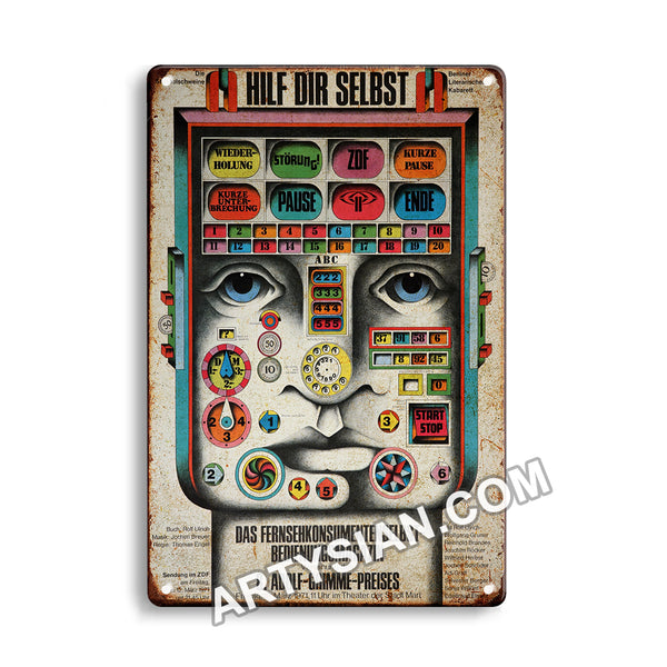 ARTYSIAN Die Stachelschweine - Berliner Literarisches Kabarett, Marl 1971 Metal Sign 30X20cm