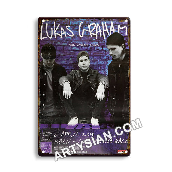 ARTYSIAN Lukas Graham - The Purple Album, Köln 2019 Metal Sign 30X20cm