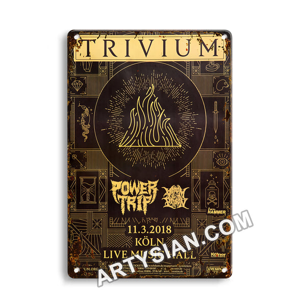 ARTYSIANTrivium - The Sin And The Sentence, Köln 2018 - Konzertplakat-Metal Sign 30X20cm