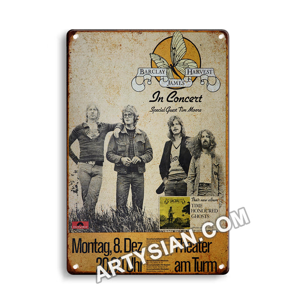 ARTYSIAN Barclay James Harvest, Frankfurt 1975 Metal Sign 30X20cm