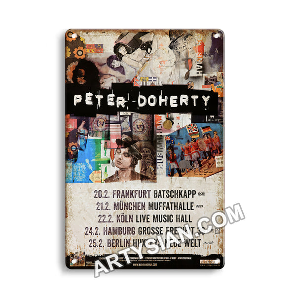 ARTYSIAN Peter Doherty - Demonstrations, Tour 2017 - Konzertplakat-Metal Sign 30X20cm