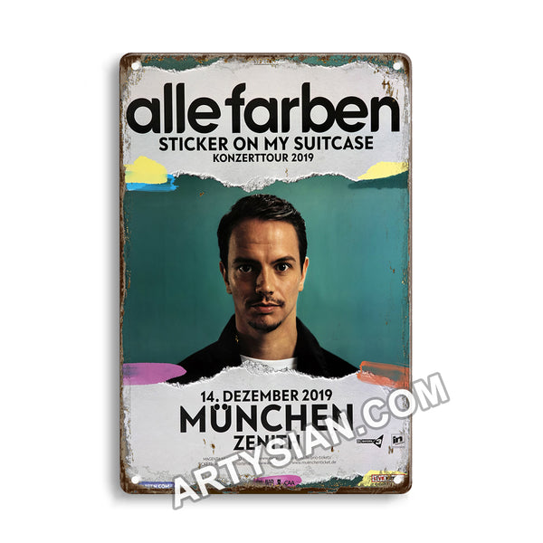 ARTYSIAN alle Farben - Stick On My Suitcace, München 2019 Metal Sign 30X20cm