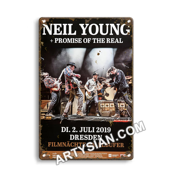 ARTYSIAN Neil Young - Promise To The Real, Dresden 2019 - Konzertplakat- Metal Sign 30X20cm
