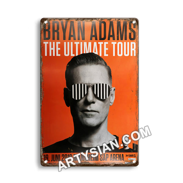 ARTYSIAN Bryan Adams - The Ultimate Tour, Mannheim 2018 Metal Sign 30X20cm