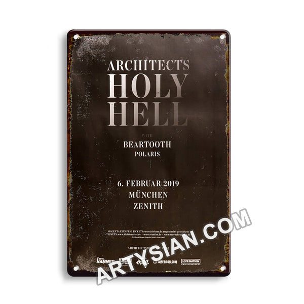 ARTYSIAN Architects - Holy Hell, München 2019 - Konzertplakat Metal Sign 30X20cm