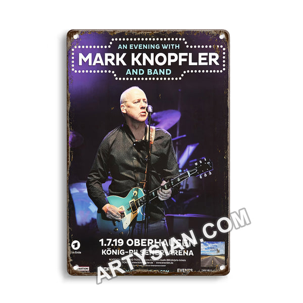 ARTYSIAN Mark Knopfler - Down The Road Wherever, München 2019 - Konzertplakat-Metal Sign 30X20cm