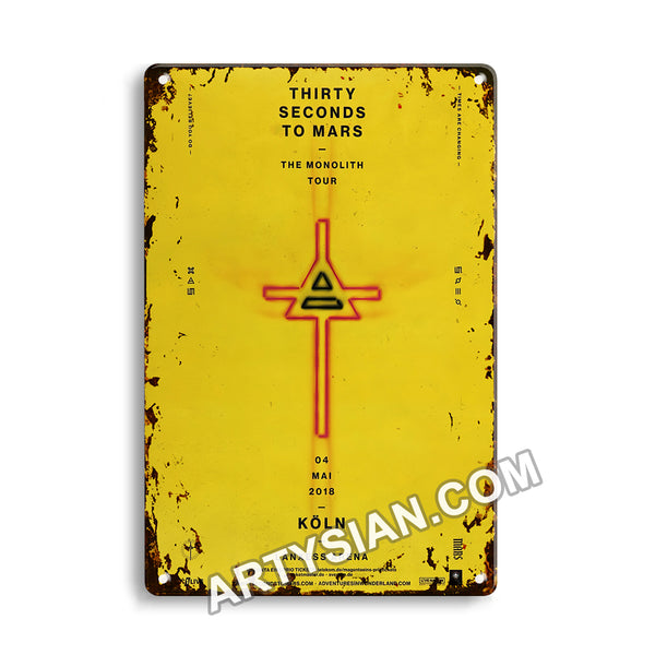 ARTYSIANThirty Secounds To Mars - The Monolith Tour, Köln 2018Metal Sign 30X20cm