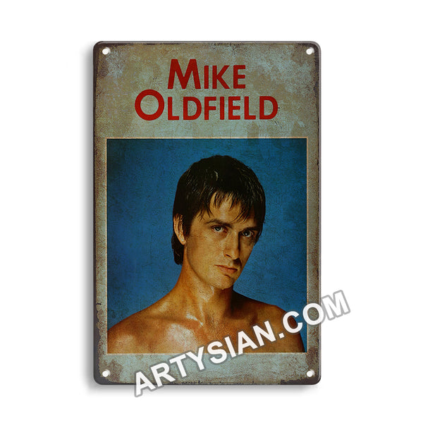 ARTYSIAN Mike Oldfield - Porträt, 1982 - Konzertplakat-Metal Sign 30X20cm