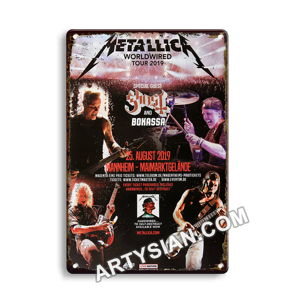 ARTYSIAN Metallica - Worldwired, Mannheim 2019 - Konzertplakat- Metal Sign 30X20cm