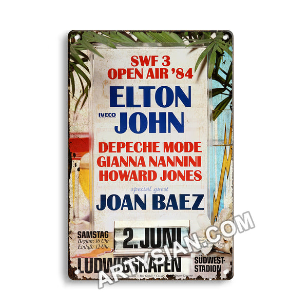 ARTYSIAN Elton John - Depeche Mode etc. - SWF 3 Open Air ´84, Ludwigshafen 1984Metal Sign 30X20cm