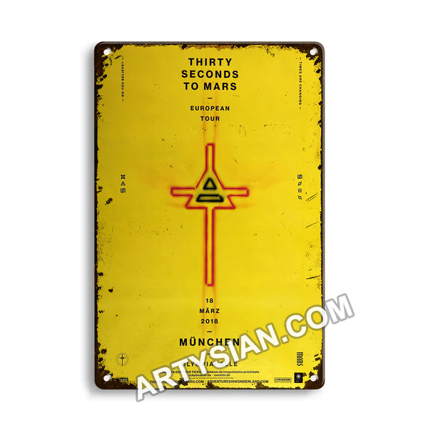 ARTYSIAN Thirty Seconds To Mars - European Tour, München 2018Metal Sign 30X20cm