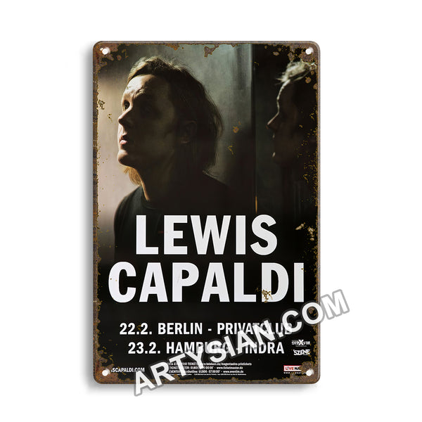 ARTYSIAN Lewis Capaldi - Tough, Tour 2018 - Konzertplakat-Metal Sign 30X20cm
