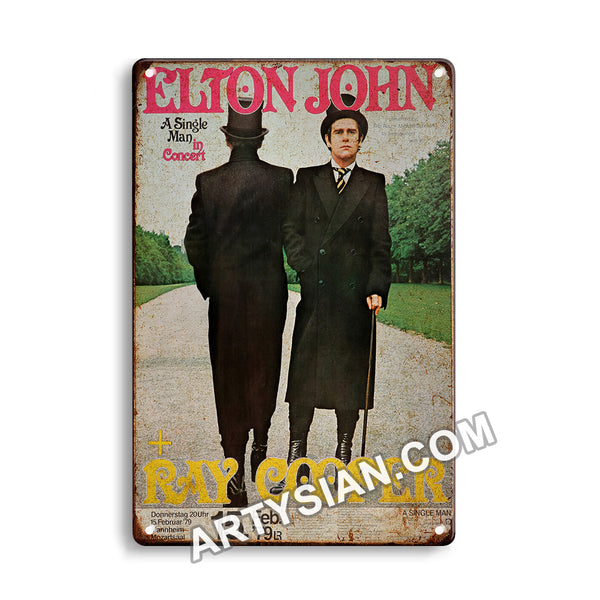 ARTYSIAN Elton John, Mannheim 1979Metal Sign 30X20cm