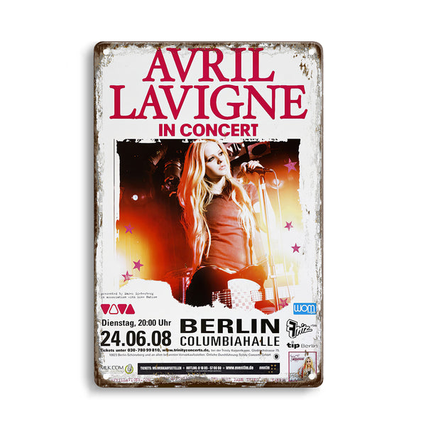 ARTYSIAN Avril Lavigne - What The Hell, Berlin 2008 - Konzertplakat Metal Sign 30X20cm