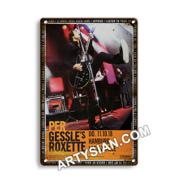ARTYSIAN Per Gessle`s Roxette - Good Karma, Hamburg 2018 - Konzertplakat-Metal Sign 30X20cm
