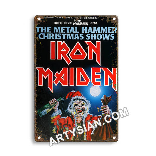ARTYSIAN Iron Maiden - 2Teilig - Oberteil - The Metal Hammer Christmas Show, DortmundFrankfurt 1990 Metal Sign 30X20cm