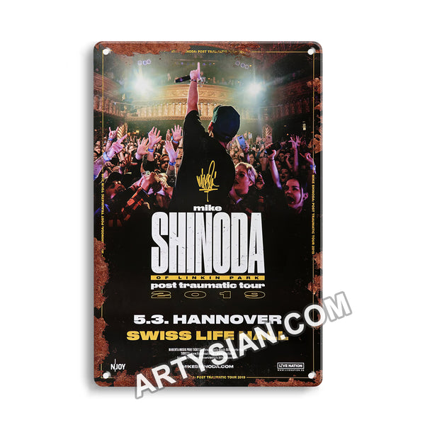 ARTYSIAN Mike Shinoda of Linkin Park - Post Traumatic , Hannover 2019 - Konzertplakat- Metal Sign 30X20cm