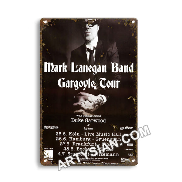 ARTYSIAN Mark Lanegan Band - Gargoyle Tour, Tourneedaten 2017 - Konzertplakat-Metal Sign 30X20cm