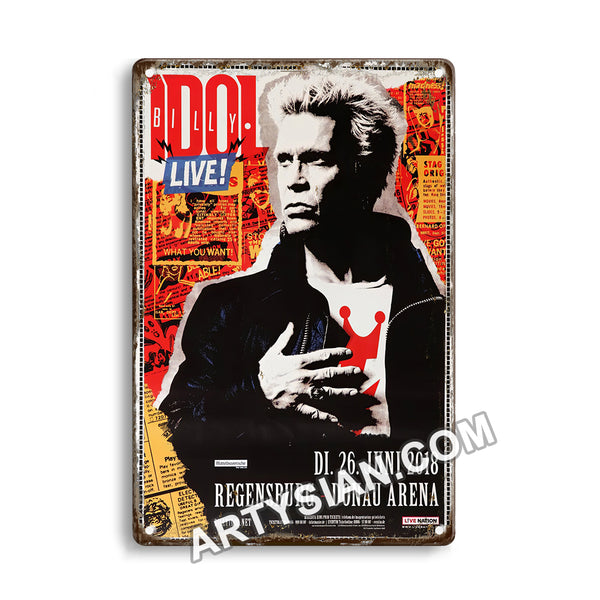 ARTYSIAN Billy Idol - Revitalized, Regensburg 2018 - Konzertplakat-1Metal Sign 30X20cm