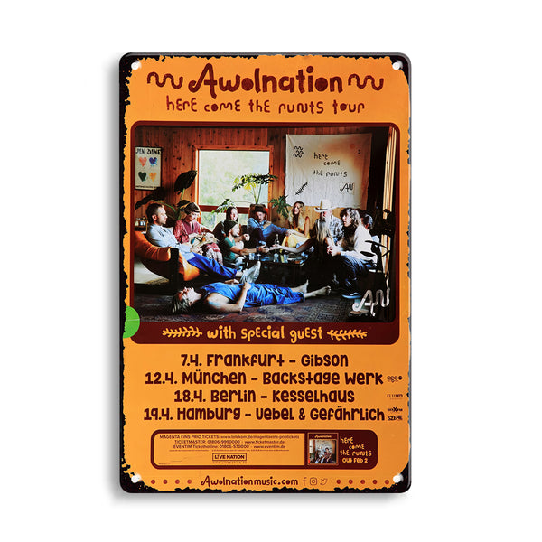 ARTYSIANAwolnation - Here Comes The Runts, Tour 2018 - Konzertplakat Metal Sign 30X20cm