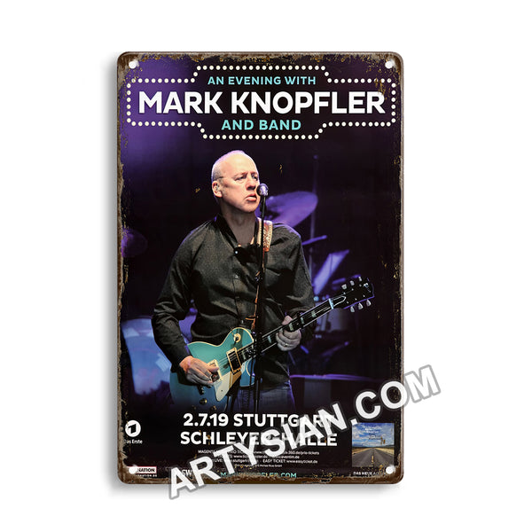ARTYSIAN Mark Knopfler - Down The Road Wherever, Stuttgard 2019 - Konzertplakat- Metal Sign 30X20cm