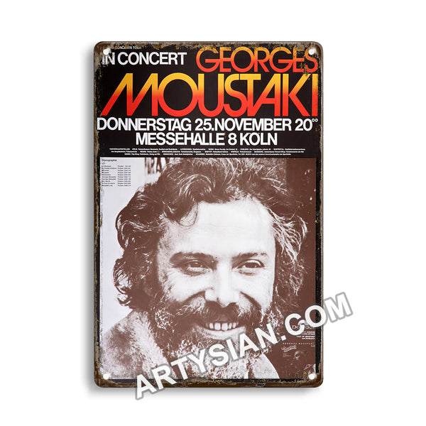 ARTYSIAN George Moustaki, Köln 1976Metal Sign 30X20cm