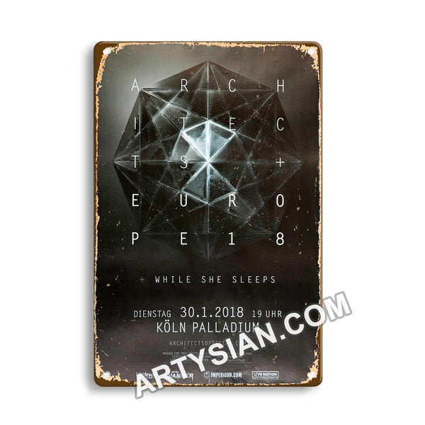 ARTYSIAN Architects - While She Sleeps, Köln 2018 Metal Sign 30X20cm