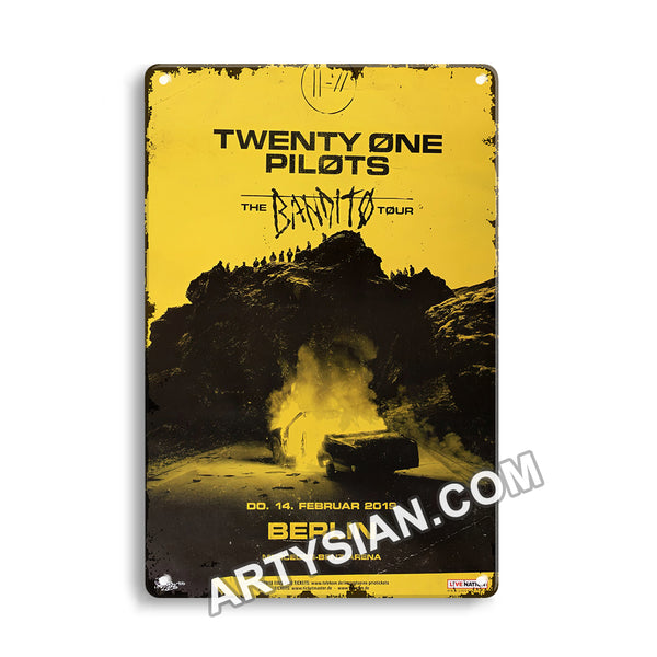 ARTYSIAN Twenty One Pilots - The Banditos, Berlin 2019 - Konzertplakat-Metal Sign 30X20cm