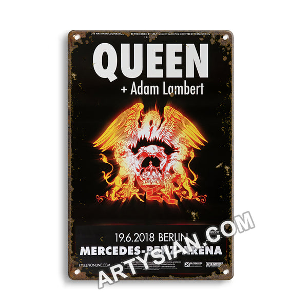 ARTYSIAN Queen - Adam Lambert, Berlin 2018 - Konzertplakat-Metal Sign 30X20cm