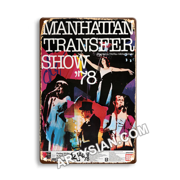 ARTYSIAN The Manhattan Transfer - Pastiche, Köln 1978Metal Sign 30X20cm