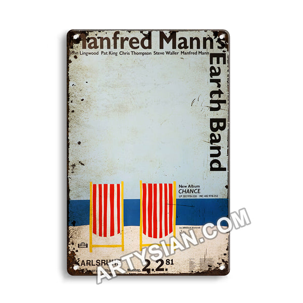 ARTYSIAN Manfred Mann`s Earth Band, Karlsruhe 1981-Metal Sign 30X20cm